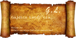 Gajdics Letícia névjegykártya